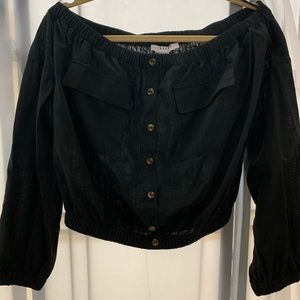 2 x $20 NWOT Off the Shoulder  3/4 sleeve crop top